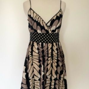 ANTHRO COTTON CRISS CROSS STRAP FLORAL MINI DRESS